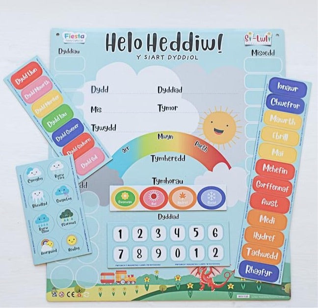Helo Heddiw the magnetic welsh calendar. A magnetic calendar.